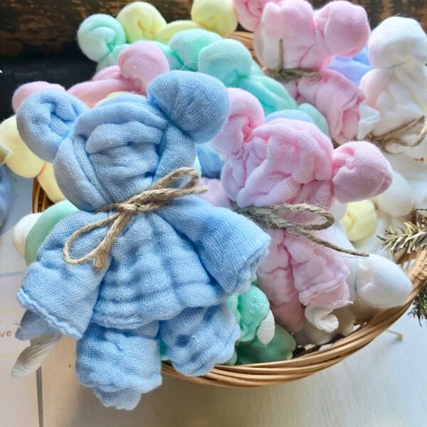 Teddy Bear Baby Muslin Washcloth